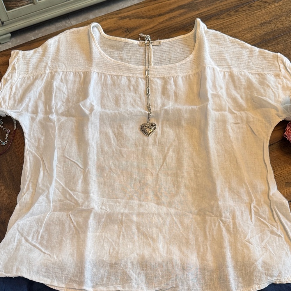 Linen White Women's Top